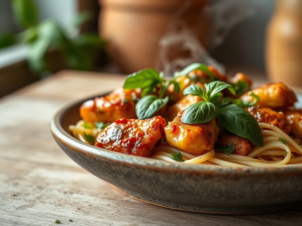 Freshly prepared basil chicken recipes thai