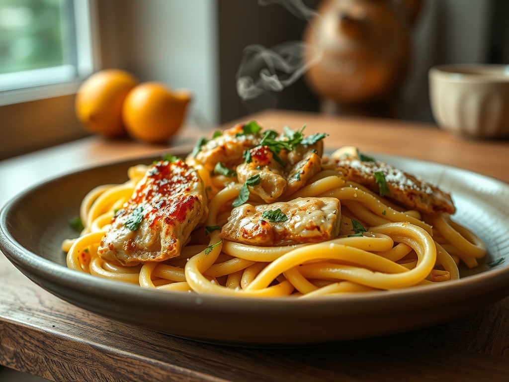 Freshly prepared creamy pasta chicken recipes