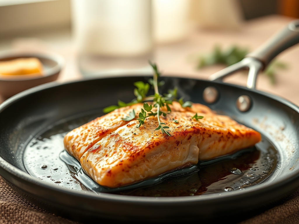 Freshly prepared easy salmon recipes frying pan