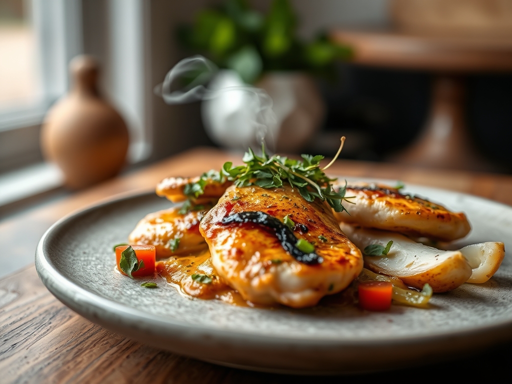 Freshly prepared vegetable and chicken recipes